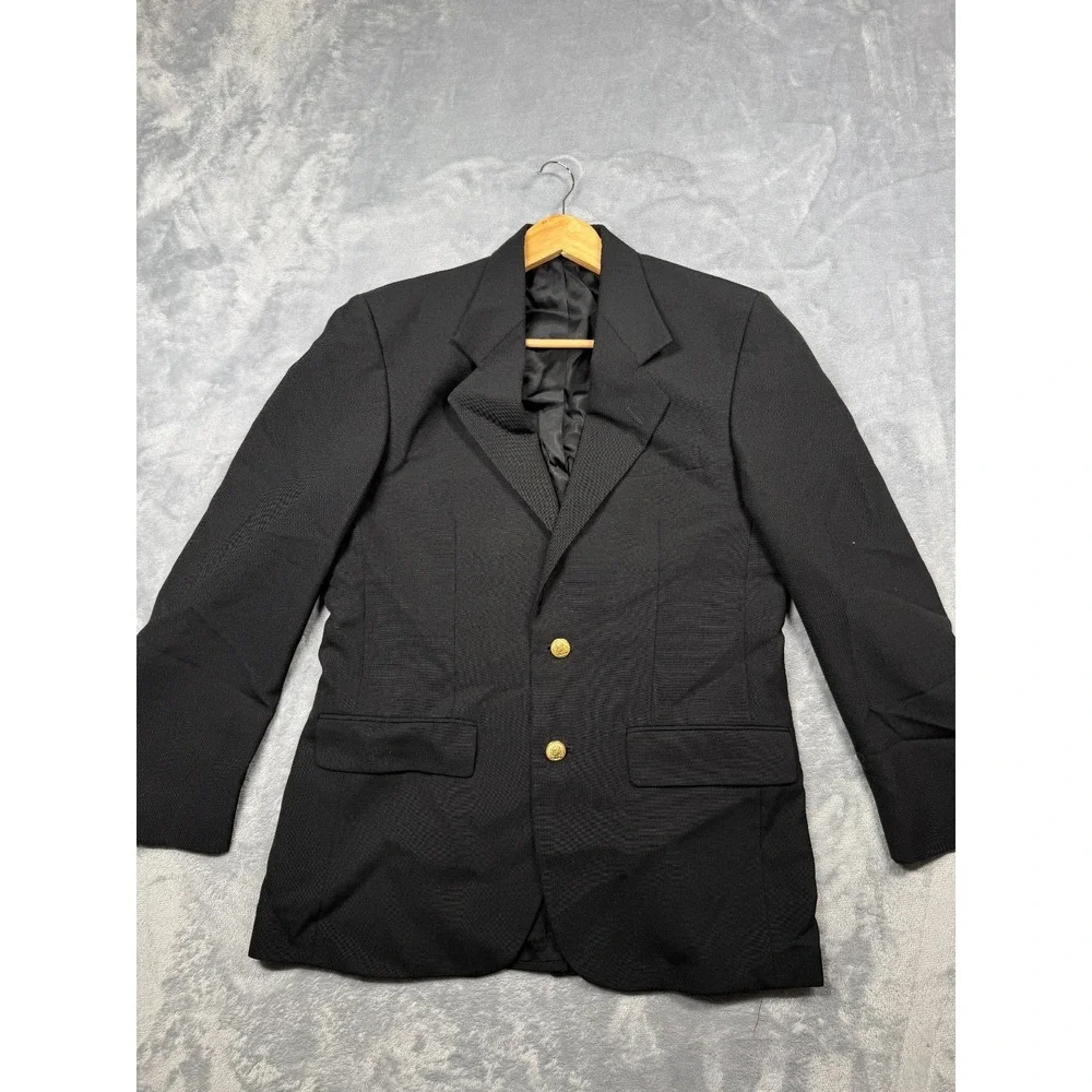 Hardwick Clothes Blazer Jacket Mens Black Business Single Breasted Notch Lapel